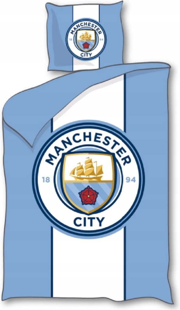 Kétoldalas Ágyneműhuzat Manchester City 140x200 Ágyneműhuzat Mancity F.c. Eredeti