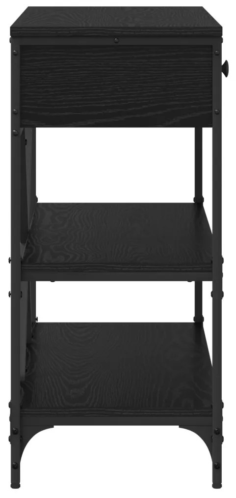 Konzol Asztal Fekete Tölgy 100x34.5x75 cm Mérnöki Fa