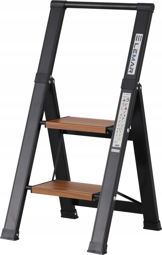 Háztartási létra 2 lépcsős alumínium összecsukható Slim Space Lemar 031202