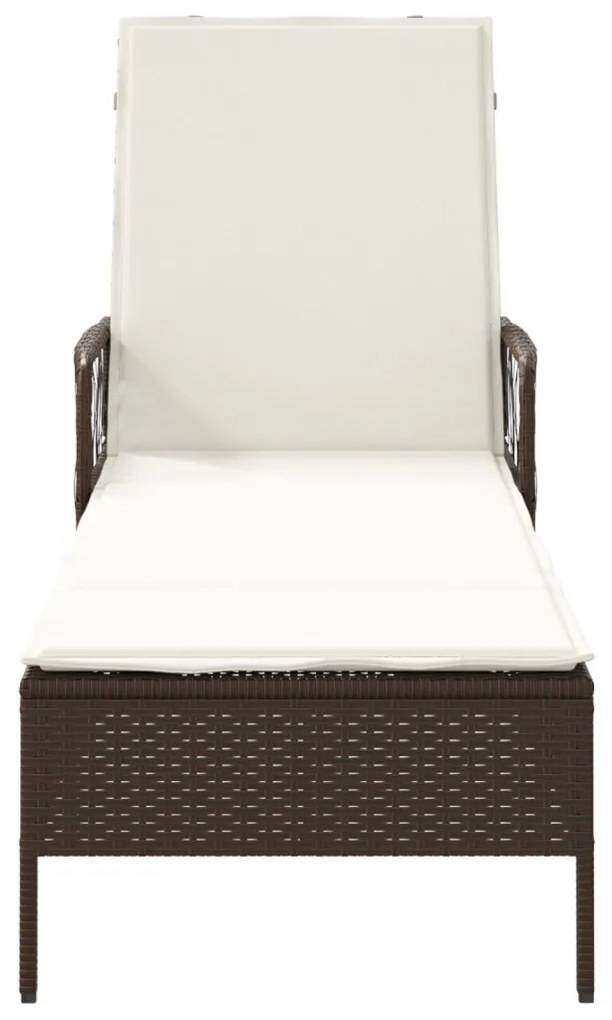 Napágy Barna és krémfehér PE Rattan 157 x 55 x 92 cm