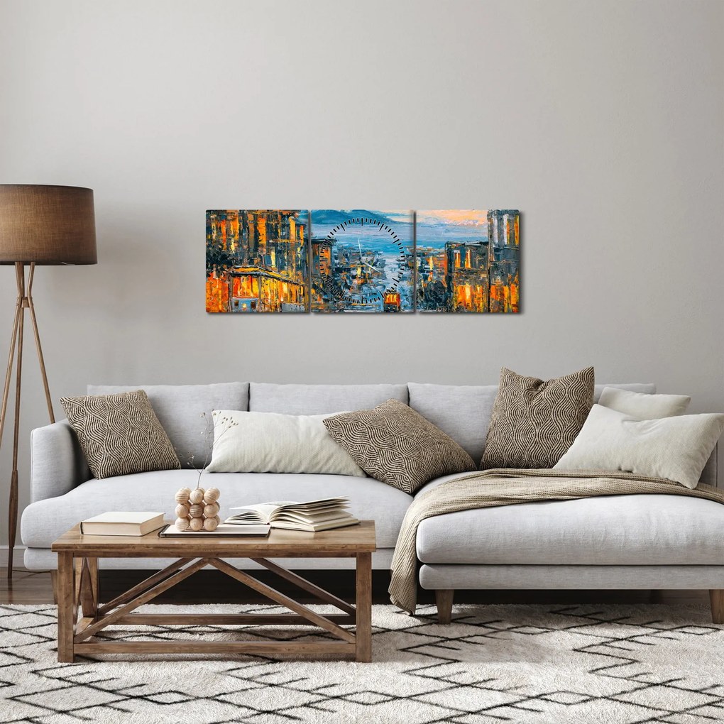 Kép - Cable Car, San Francisco (órával) (90x30 cm)