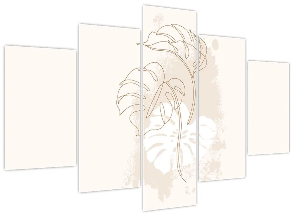Kép - Line art monstera N⁰1 (150x105 cm)