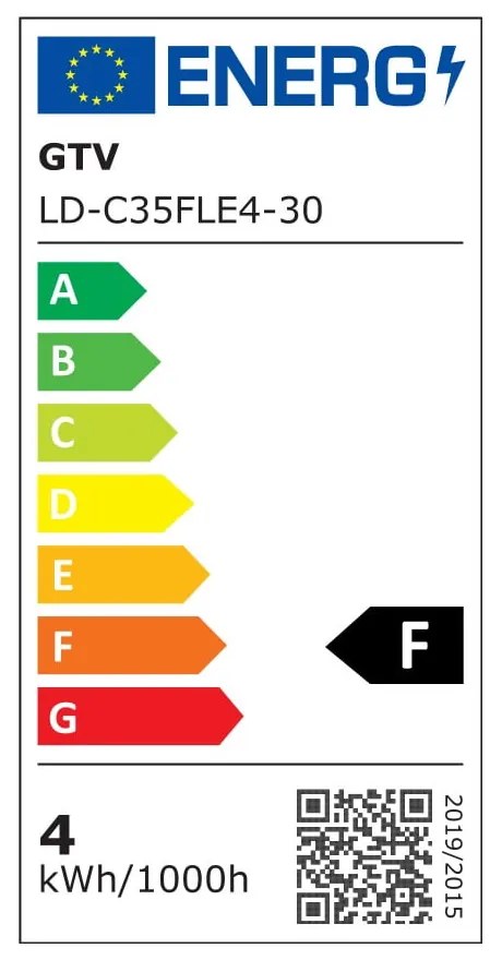 Meleg fehér szálas izzó E14, 4 W – GTV