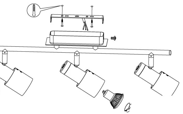 Eglo 30834 - LED Spotlámpa DAVIDA 1 3xGU10/5W/230V