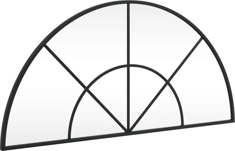 vidaXL fekete ívelt vas fali tükör 80 x 40 cm