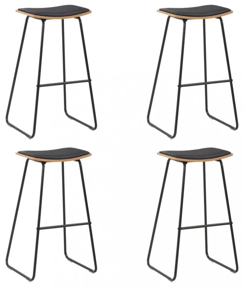 4 db fekete műbőr bárszék