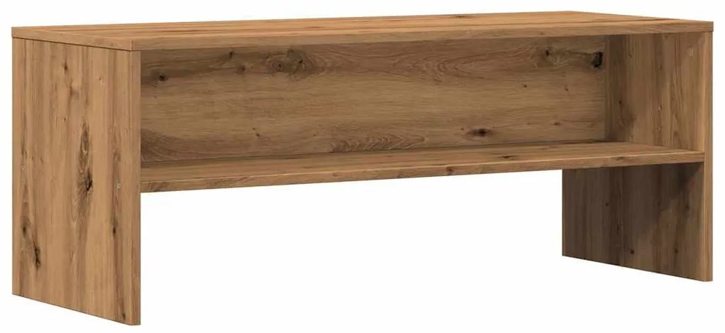 kézműves tölgy színű szerelt fa TV-szekrény 100x40x40 cm