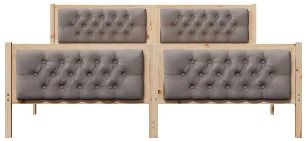 Ágykeret fejtámlával Tópszínű 160 x 200 cm Tömör fenyőfa