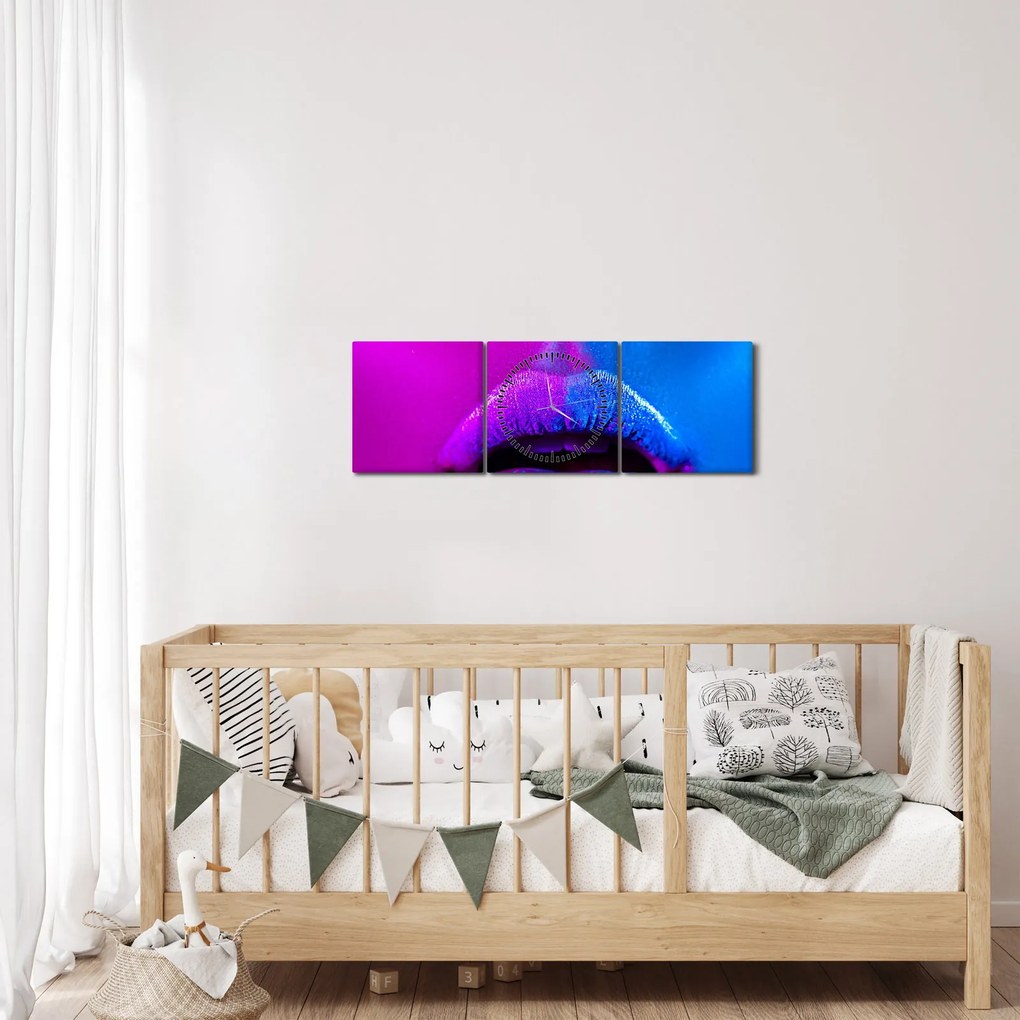 Színes tollak képe (órával) (90x30 cm)