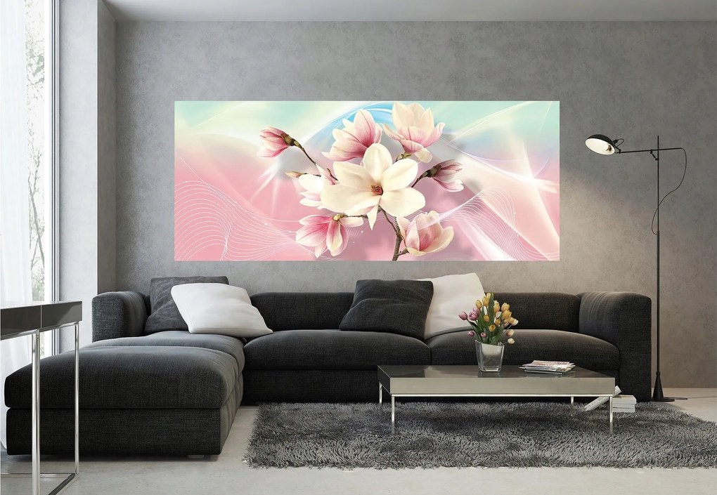 Fotótapéta Magnólia pasztell virágok tavaszi nyugalom 250x104 +ragasztó