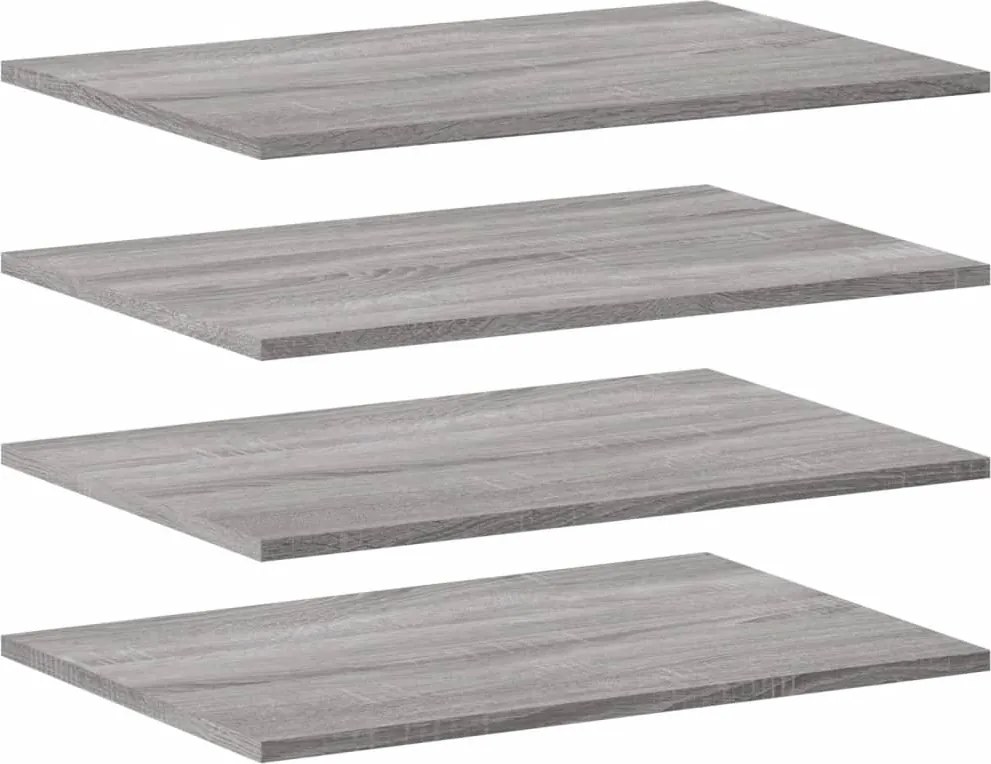vidaXL 4 db szürke sonoma színű szerelt fa fali polc 60 x 40 x 1,5 cm