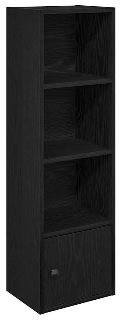 Könyvespolc fekete tölgy 31x24x102 cm Gépesített fa