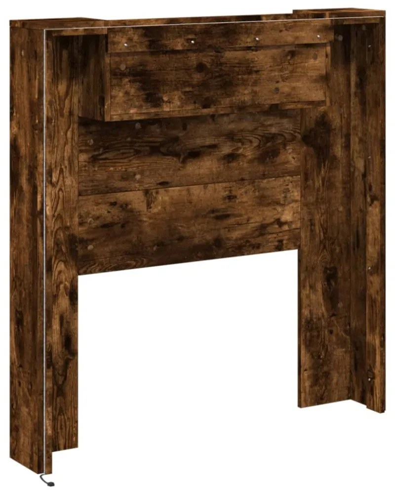 füstös tölgy színű áthidalószekrény LED-ekkel 100x16,5x103,5 cm