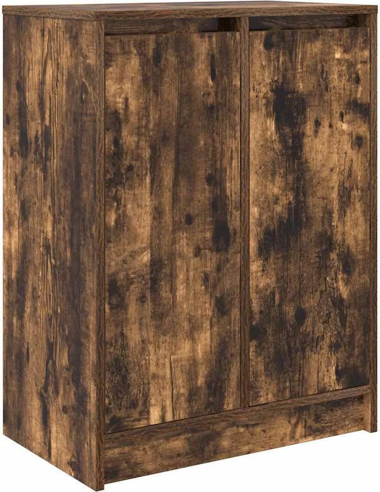 vidaXL füstös tölgy színű szerelt fa cipőszekrény 57x34x76 cm