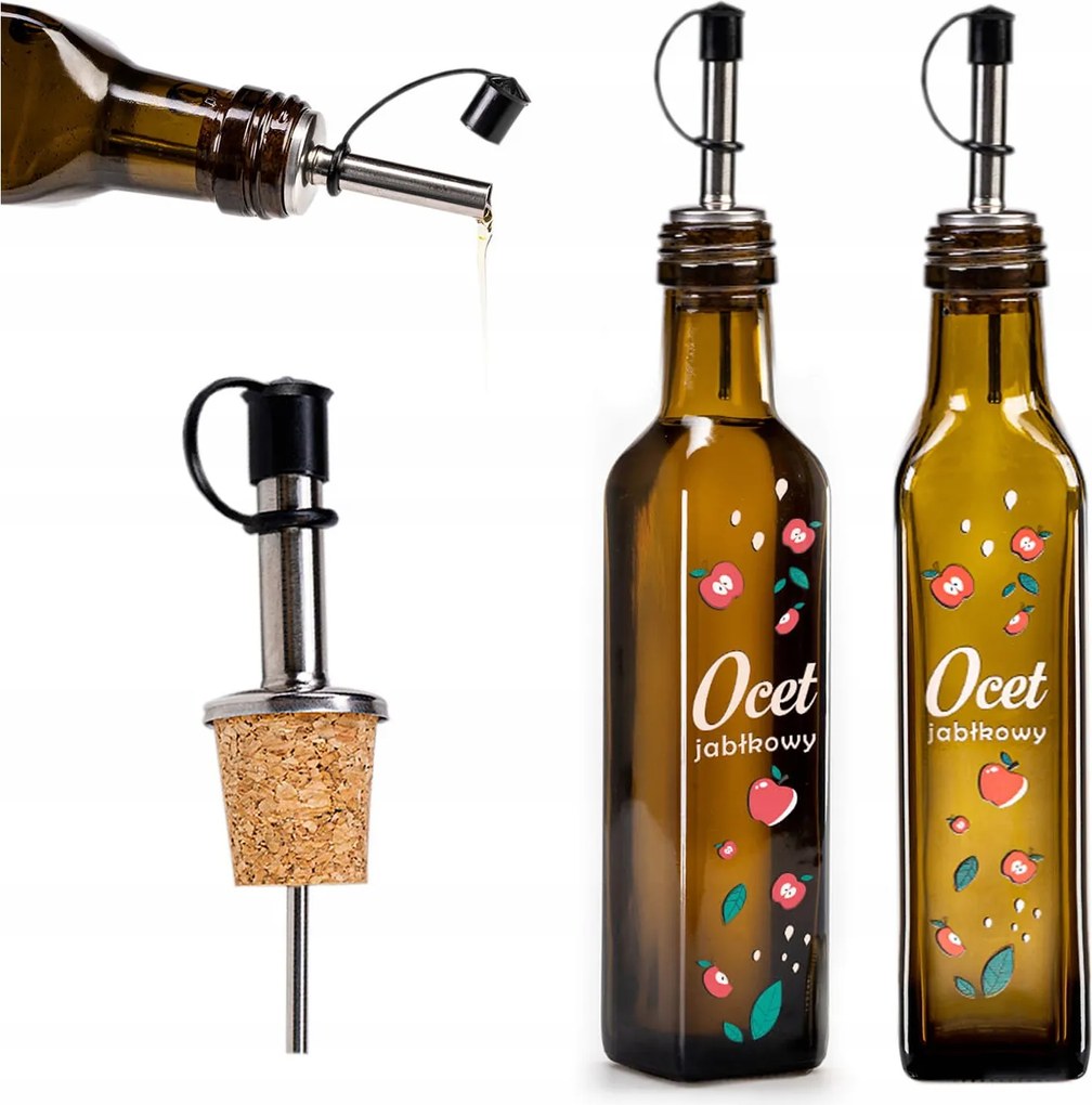 Ecetes Üvegpalack Sötét Marasca Üveg 250 ML 0,25L Adagoló