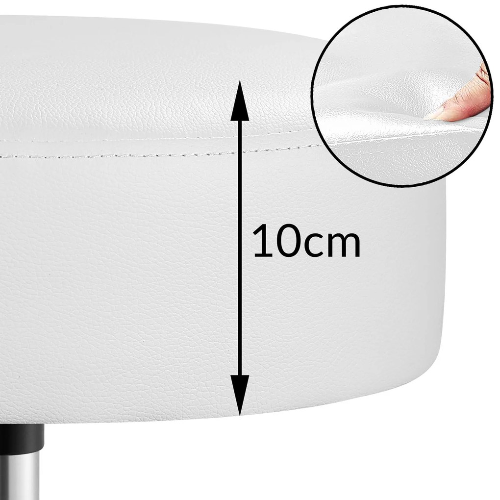 Casaria® Gurulós puff 50x51-65 cm - fehér