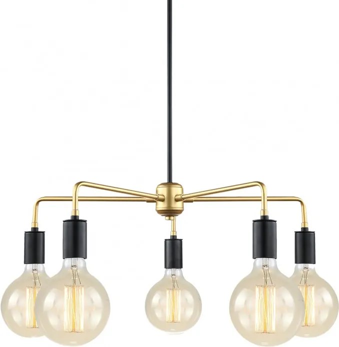 Italux modern vintage csillár malene fekete arany itxmdm3386/5 bk+gd