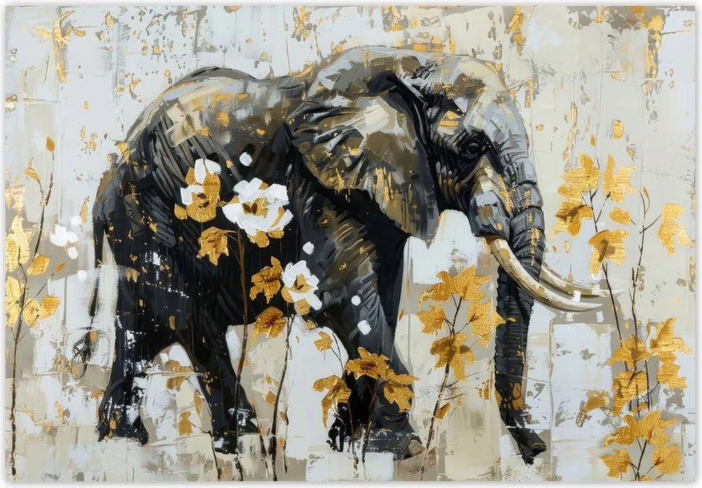 Fotótapéták 368x254 Elefánt Absztrakt Arany ékezetek