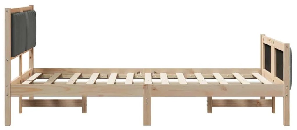 Ágykeret barna és sötétszürke 120 x 200 cm Tömör fenyőfa