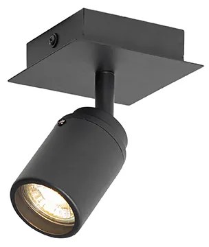 Modern fürdőszobai spotlámpa fekete négyzet alakú IP44 - Ducha