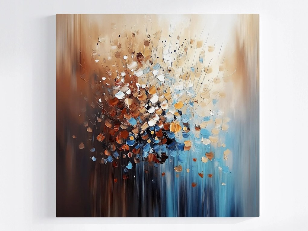 Canvas Vászonkép Absztrakt Barna Bézs Türkiz Glett Impasto 40x40