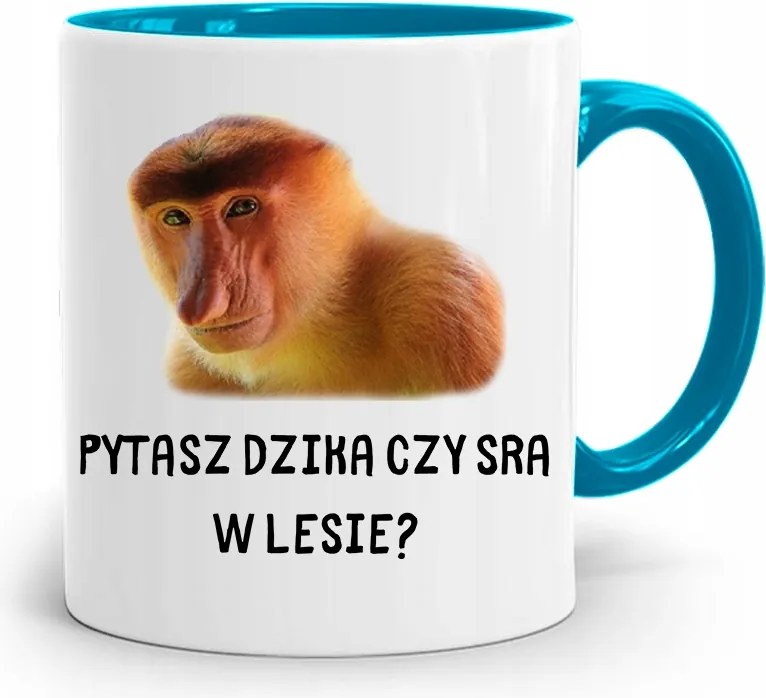 Kék Bögre Vicces Kérdező Vaddisznó nyomott mintával