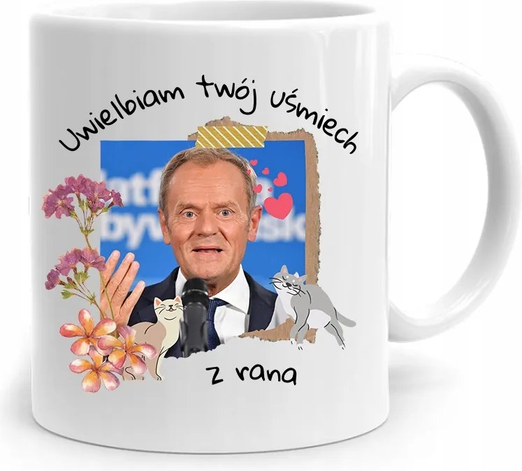 Donald Tusk Bögre Platform Mosoly Reggel, fényképes nyomtatással