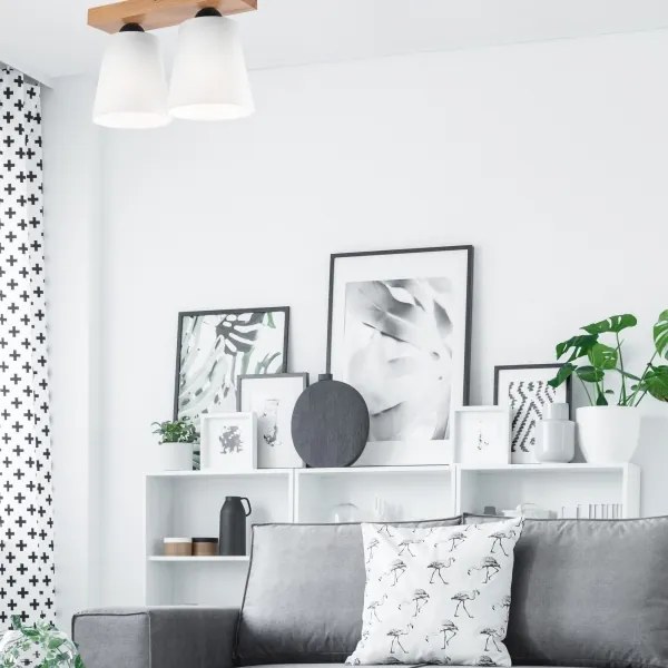 Felületre szerelhető csillár LULA 2xE27/60W/230V tölgy