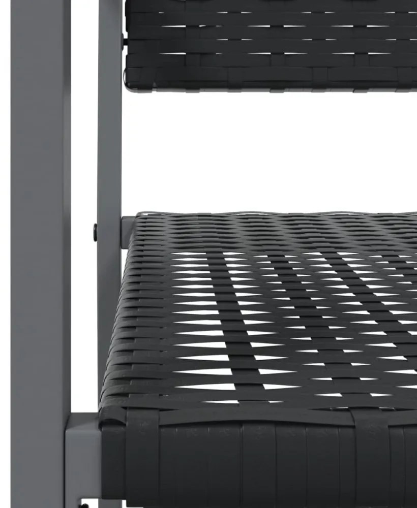 2 db fekete polyrattan kerti szék 54 x 62,5 x 89 cm