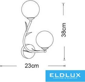 UNIVERSO Fali lámpa 2xG9 max.10w 230x380mm IP20 Óarany 5év