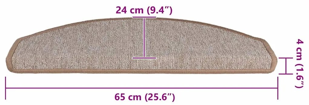 30 db világosbarna lépcsőszőnyeg 65x24x4 cm
