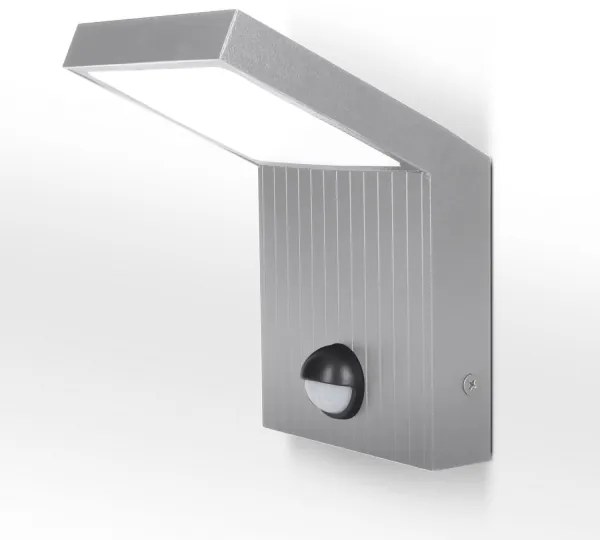 Brilagi - LED kültéri fali lámpa mozgásérzékelővel RIANO LED/8W/230V ezüstszínű