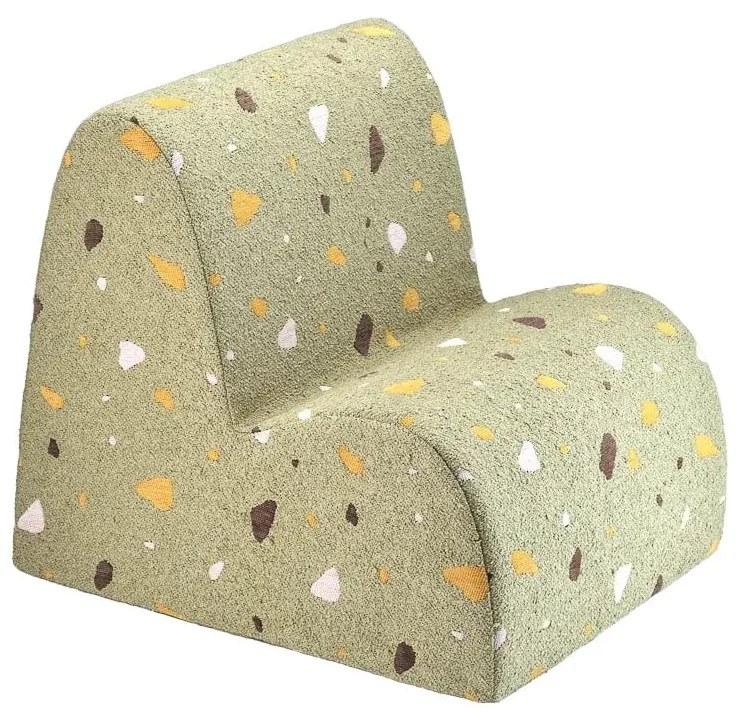 Zöld buklé-zsenília gyerek fotel Terrazzo Cloud – Wigiwama