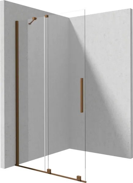 Prizma csúsztatható walk-in zuhanyfal_120x195, szálcsiszolt bronz