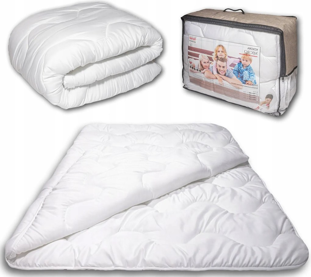 Paplan Ágyneműhuzat Egész Éves Meleg Ágytakaró Antiallergén Fehér 200x220cm