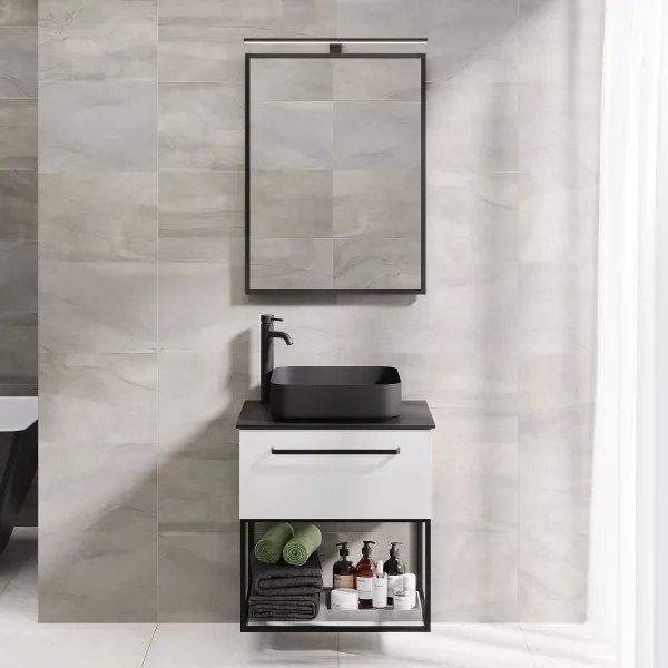 BATH DELUXE 01-060-05-02-00 - Fürdőszoba tükör BORGSTED 60x80 cm fekete