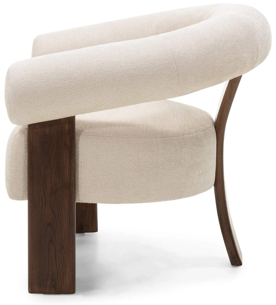 Krém design fotel KOKEI ALIA, dió színű dekor