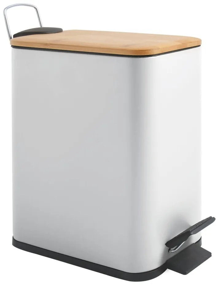 Fehér acél pedálos szemetes 5 l Erik – Spirella