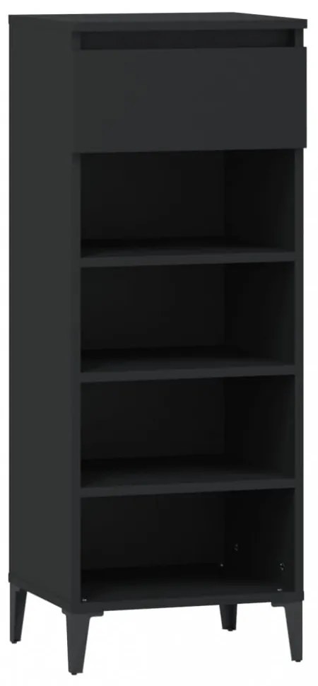 fekete szerelt fa cipőtároló szekrény 40x36x105 cm