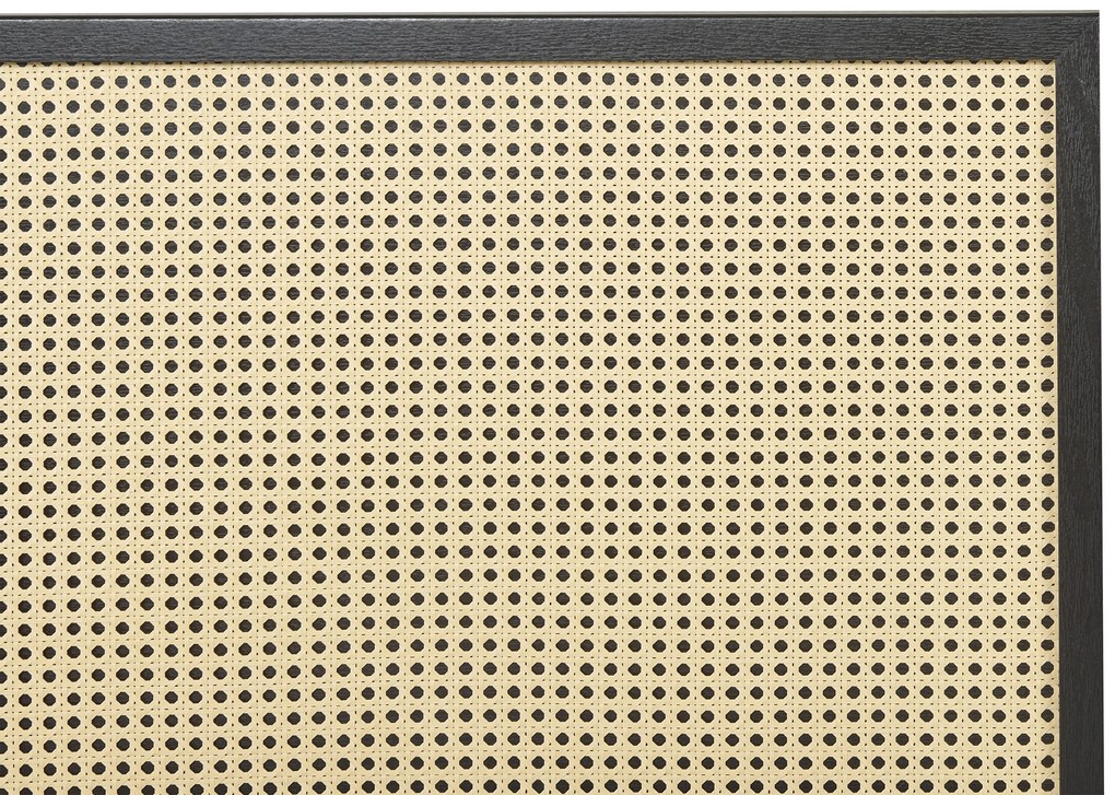 Fekete rattan franciaágy 140 x 200 cm MONPAZIER Beliani