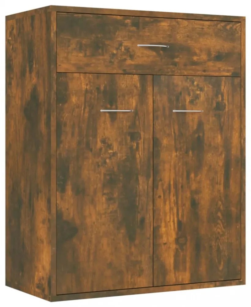 füstös tölgy színű szerelt fa tálalószekrény 60 x 30 x 75 cm