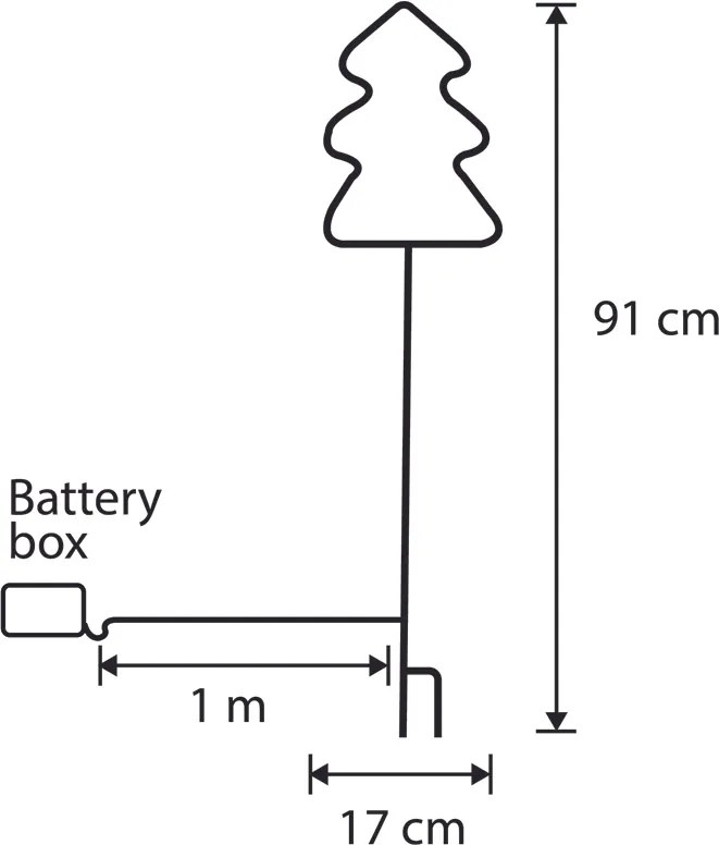 Karácsonyi neon zöld fa talajba szúrható spotlámpa LED-del, időzítővel IP44 - Fura