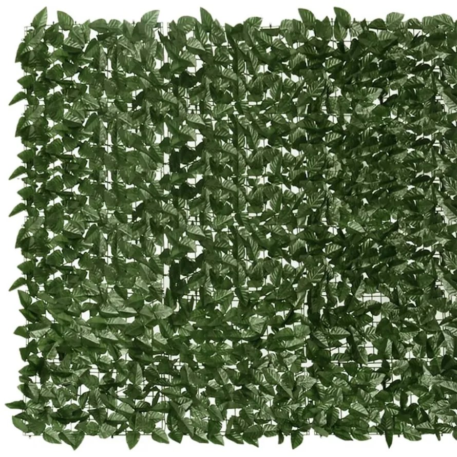 sötétzöld leveles belátás elleni erkélyparaván 300 x 150 cm