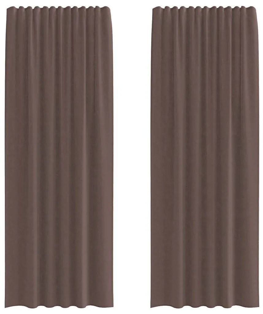 vidaXL 2 db barna fátyolfüggönyök fülecske tetejével 140x260 cm