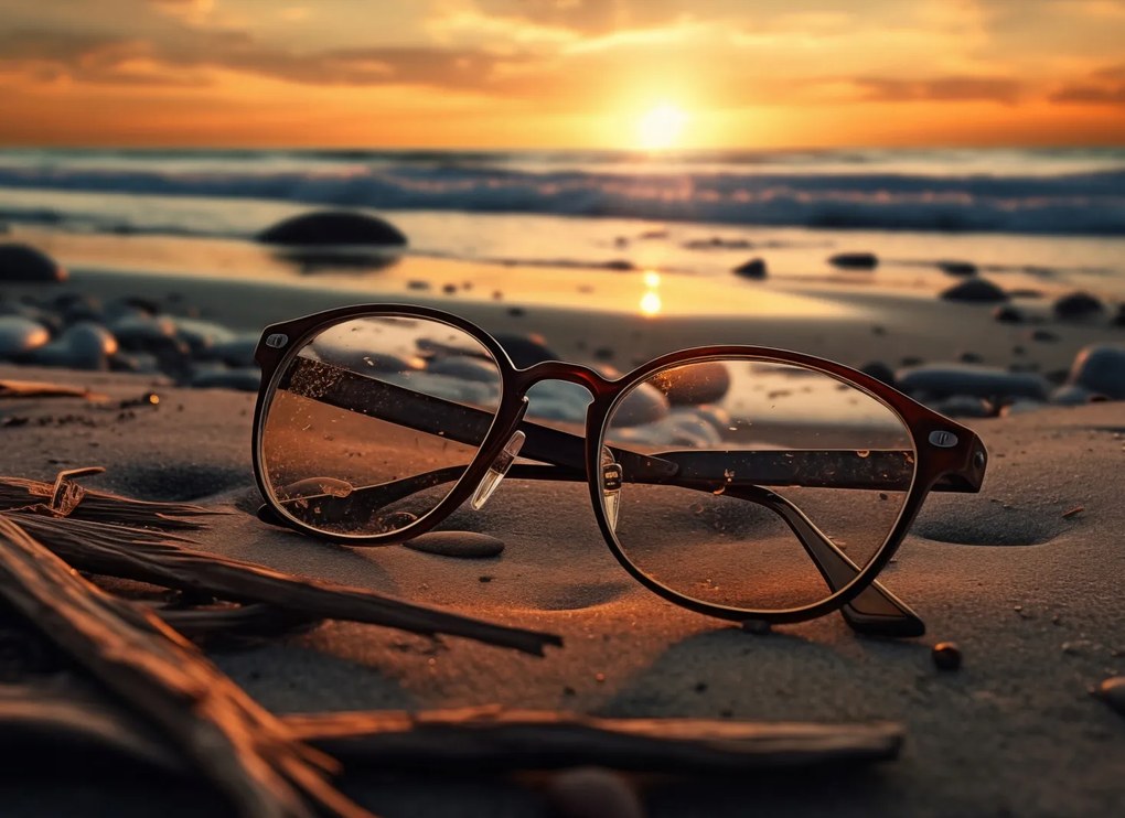 Poszter 55x40cm Naplemente üvegen keresztül