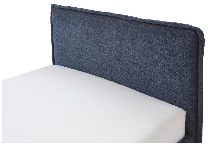 Sötétkék kárpitozott ágyneműtartós gyerekágy ágyráccsal 90x200 cm Fun – Meise Möbel