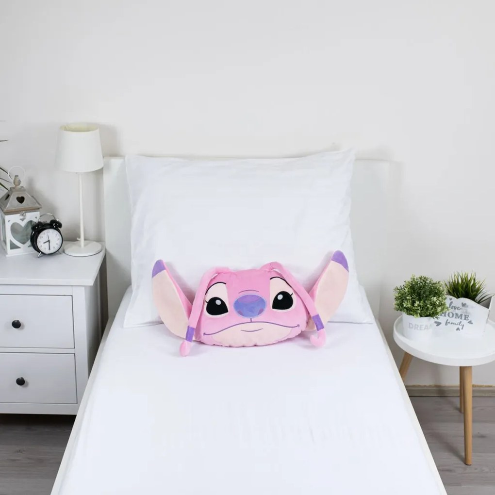 Disney Lilo és Stitch, A csillagkutya Angel Pink 3D formapárna, díszpárna 35 cm