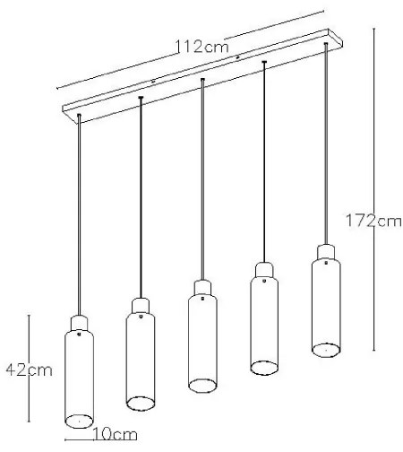 Lucide 74404/05/65 - Csillár zsinóron ORLANDO 5xE27/40W/230V