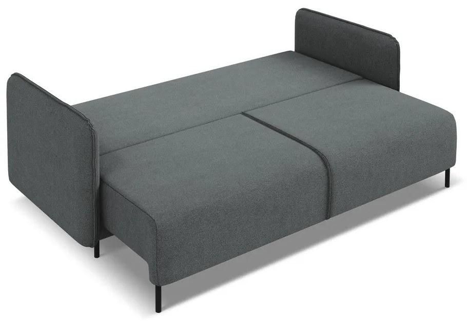 Sötétszürke kinyitható-tárolóhelyes kanapé 226 cm Luana – Makamii