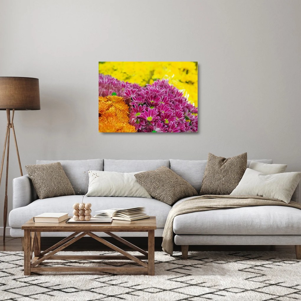 Rózsaszín virág képe (üvegen) (70x50 cm)
